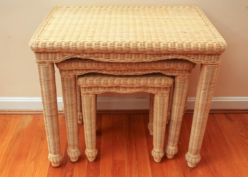Wicker Nesting Tables EBTH