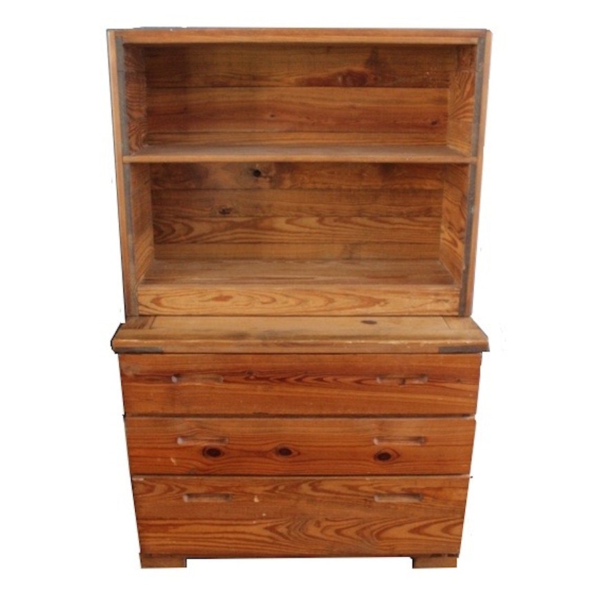 Vintage Pine This End Up Chest And Bookcase Ebth