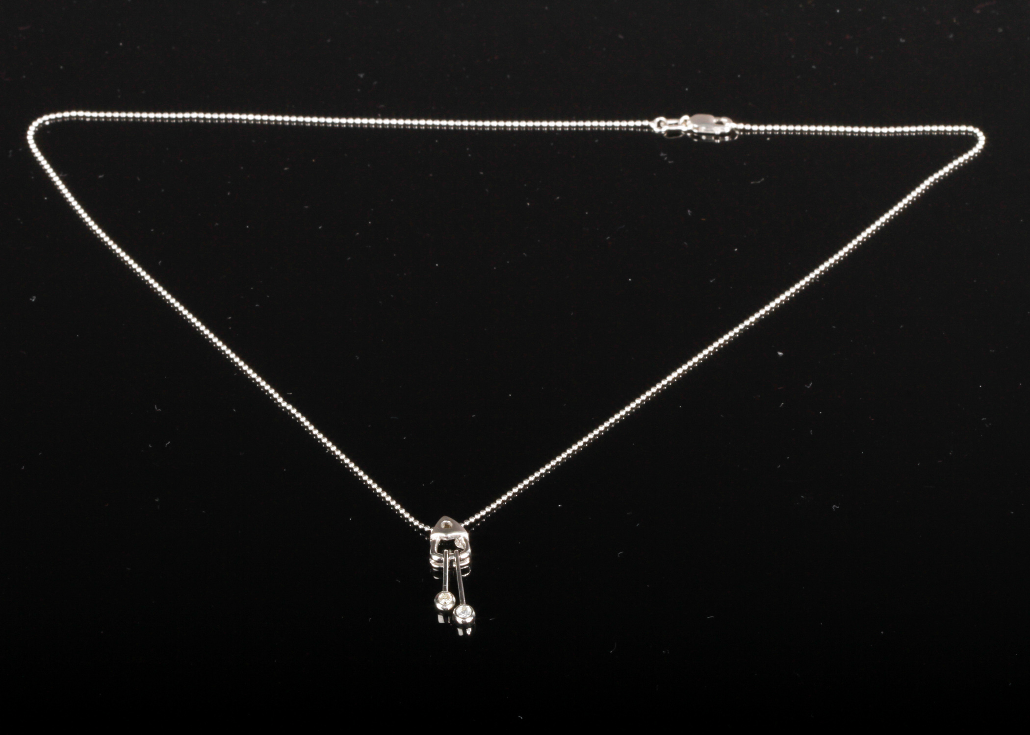 14K White Gold and Diamond Cuckoo Clock Necklace EBTH