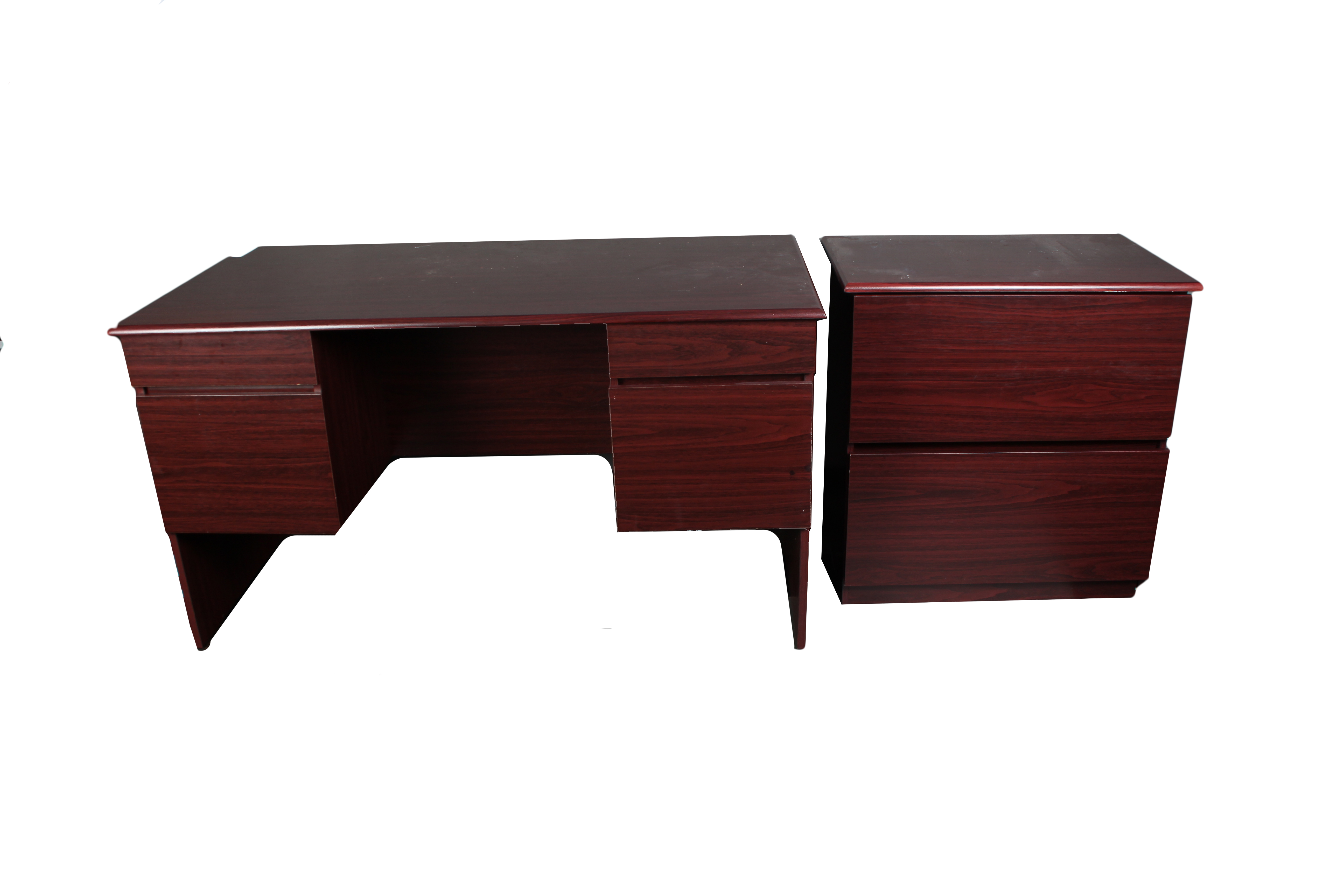 Wood Desk With Matching File EBTH