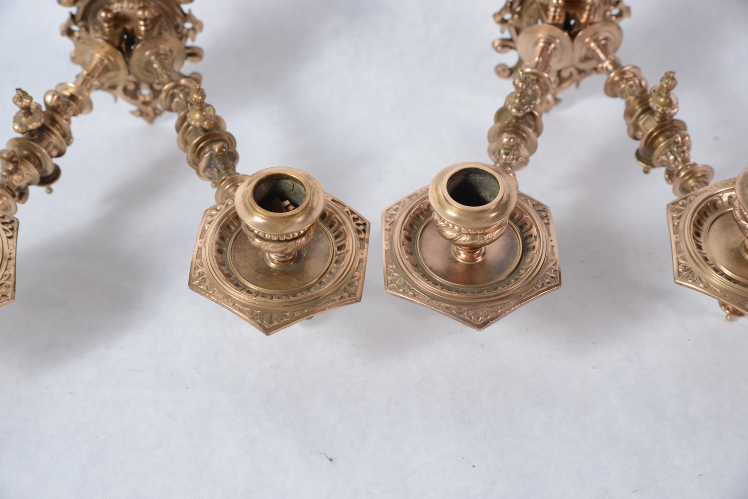 Antique Victorian Solid Brass Wall Mounted Candlestick Holders EBTH