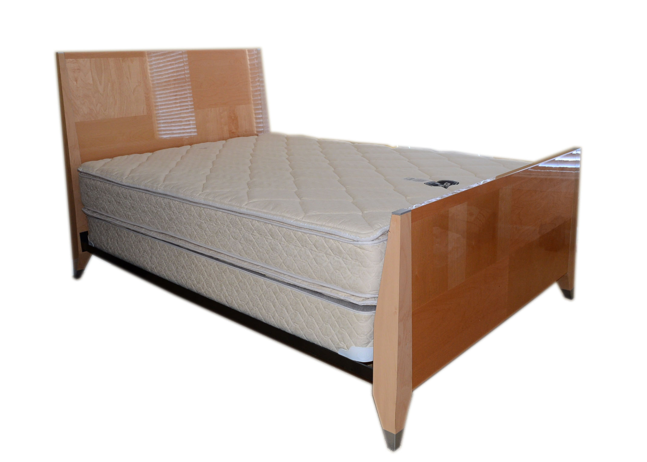 Contemporary Birch Wood Veneer Bed Frame EBTH