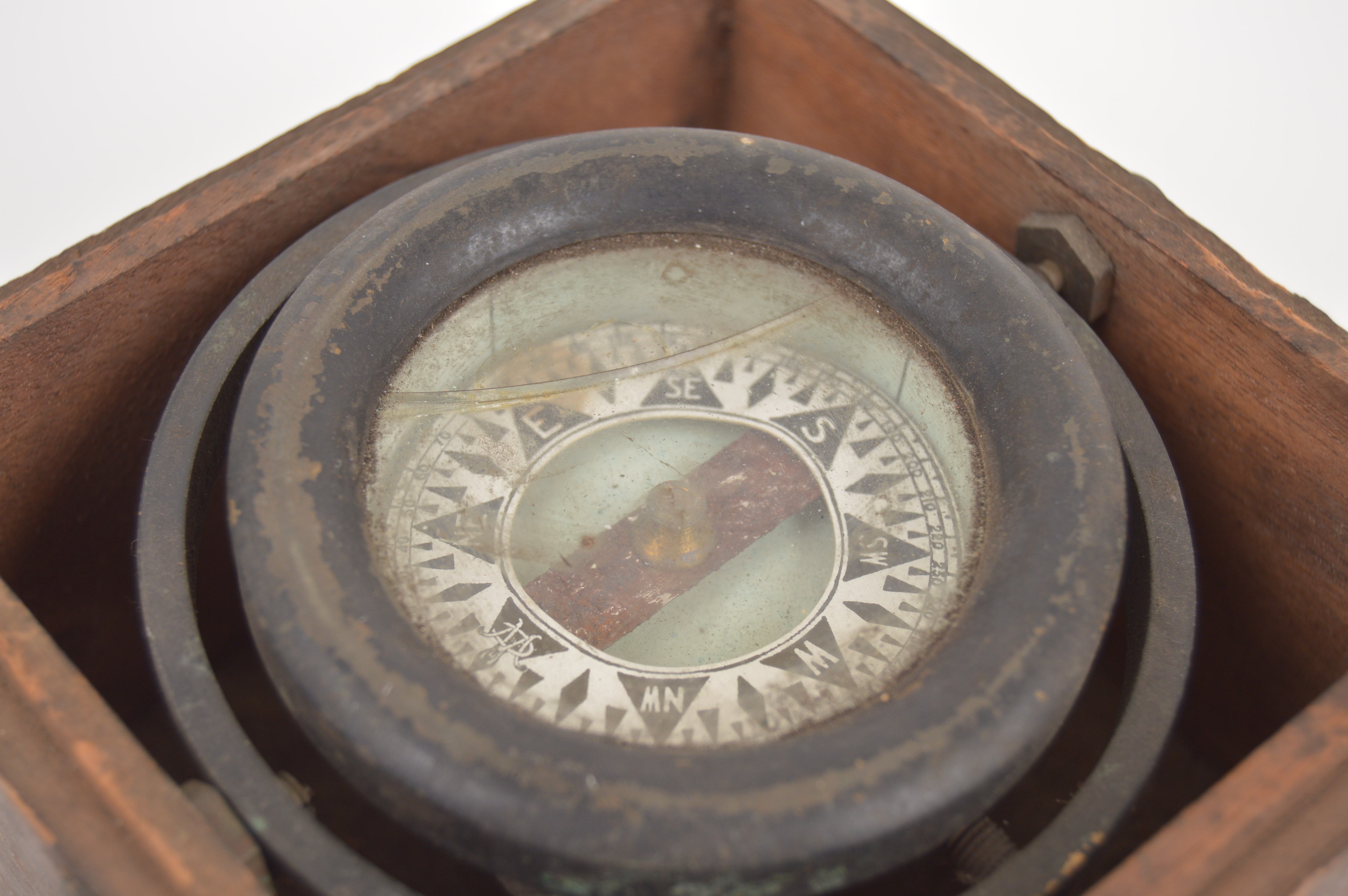 Vintage Compass in Wooden Box EBTH