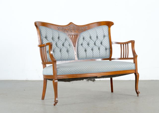 Vintage French Art Nouveau Settee Ebth