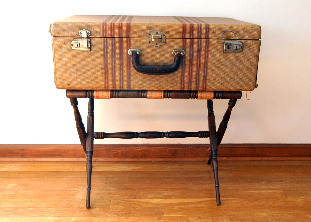 vintage suitcase stand