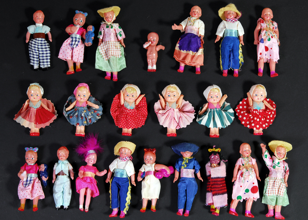 vintage small plastic dolls
