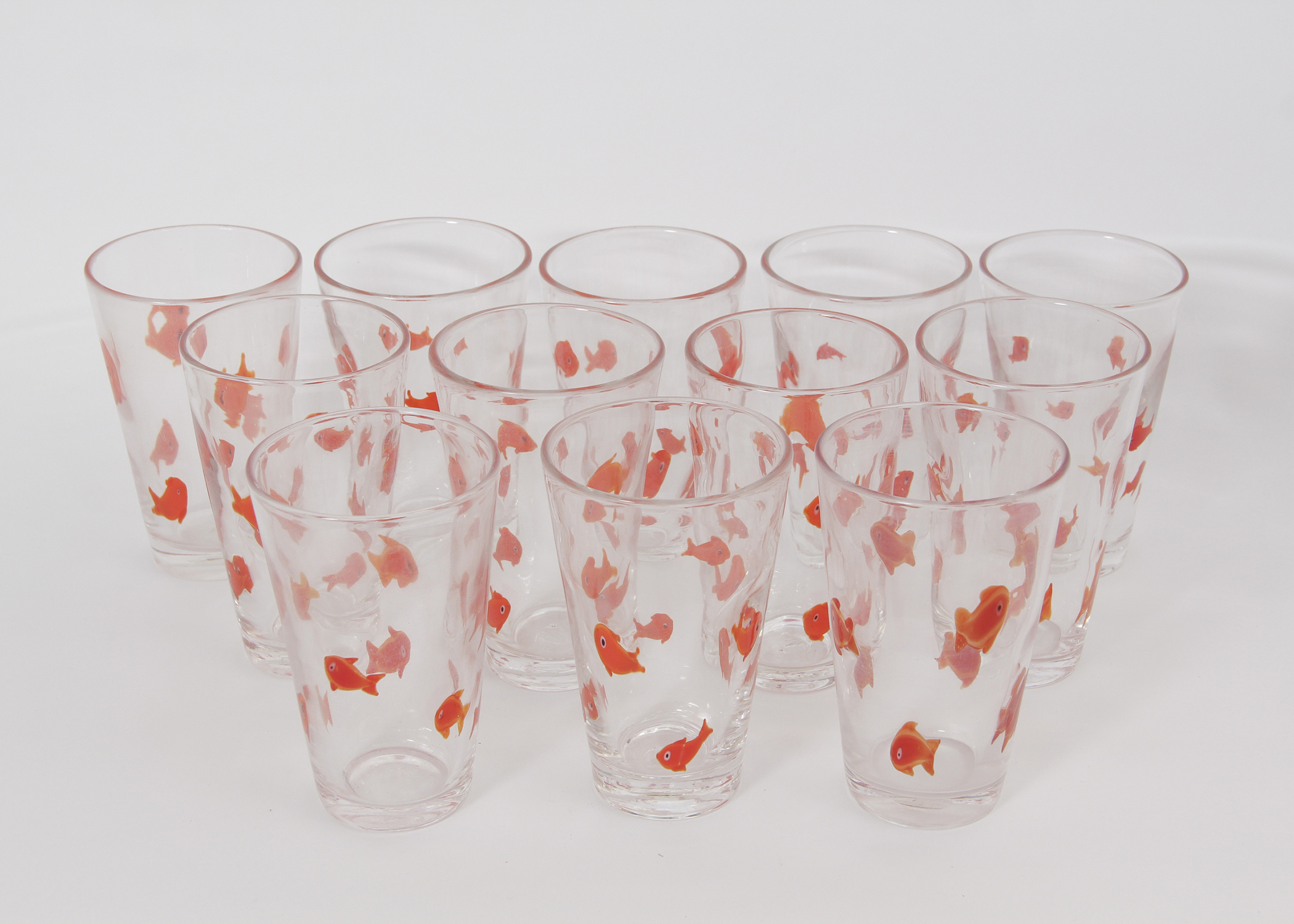 Set of Goldfish Glasses from Crate and Barrel EBTH