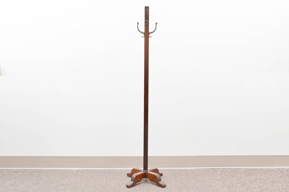 Vintage Oak Coat Tree EBTH