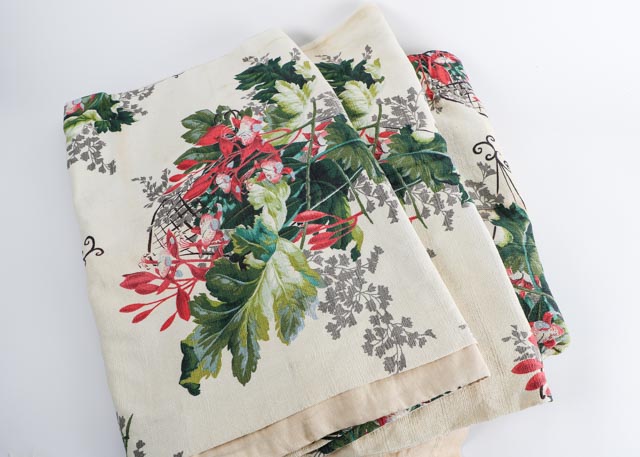 Vintage Barkcloth Curtain Panels EBTH