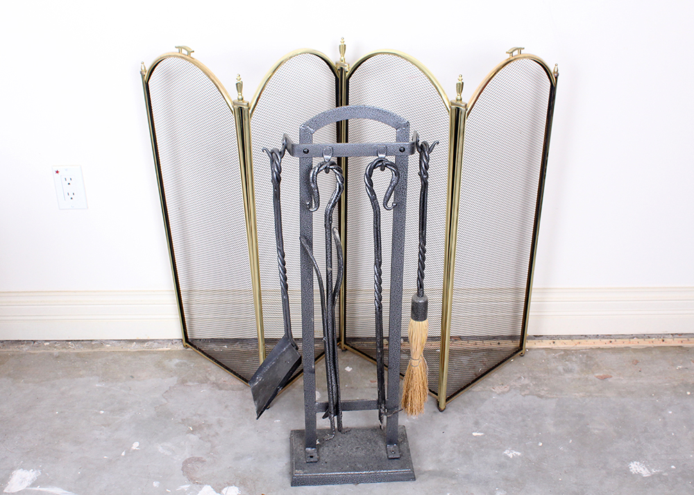 Fireplace Tools and Screen EBTH