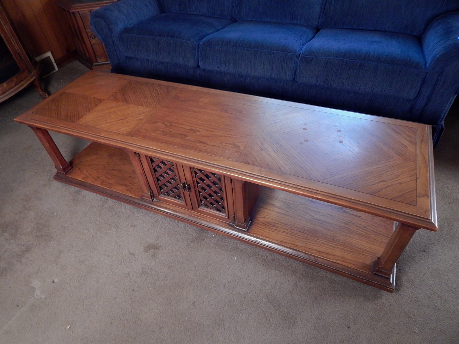 MidCentury Parquetry Oak Veneer Coffee Table EBTH