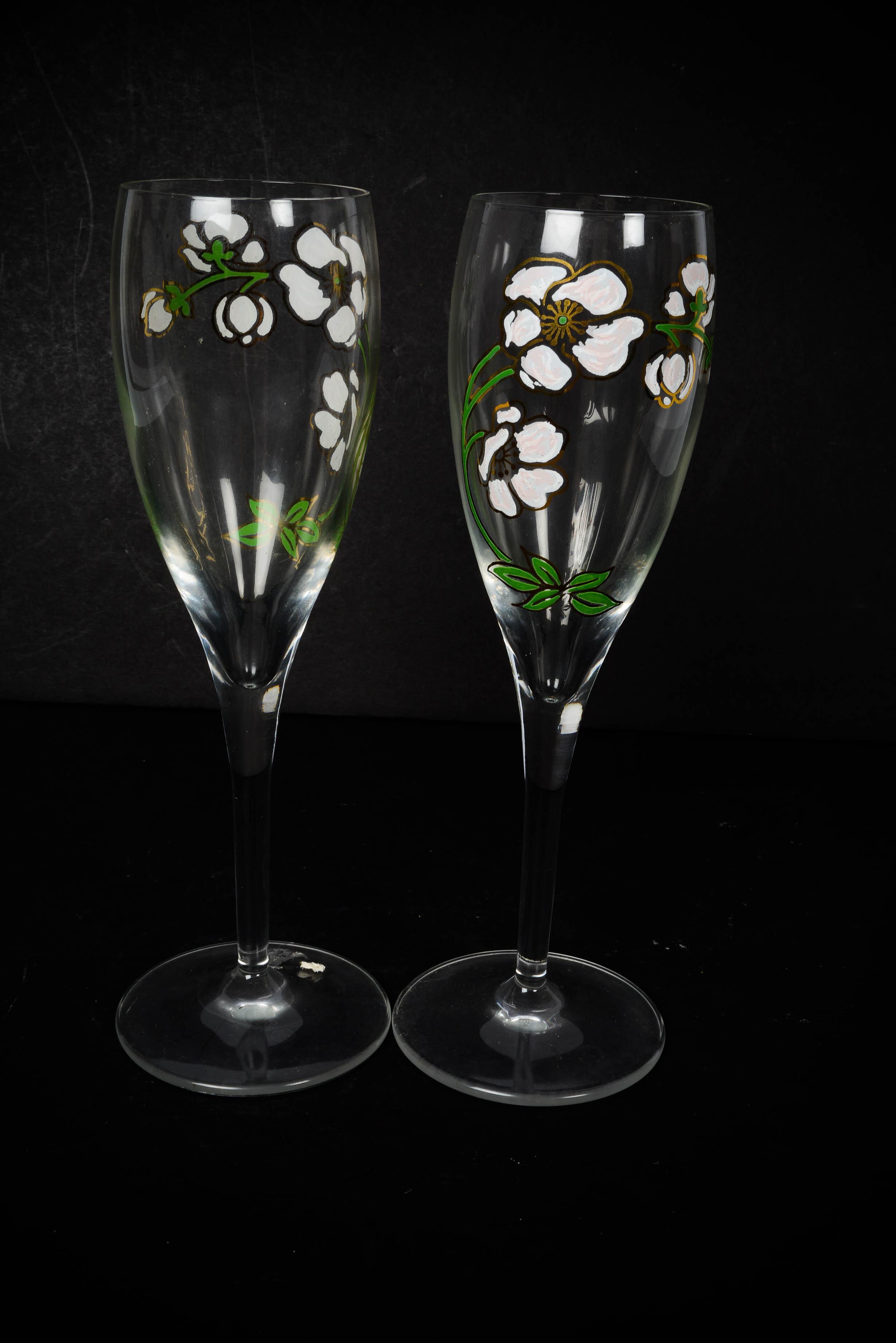 Hand Painted Floral Crystal Stemware EBTH