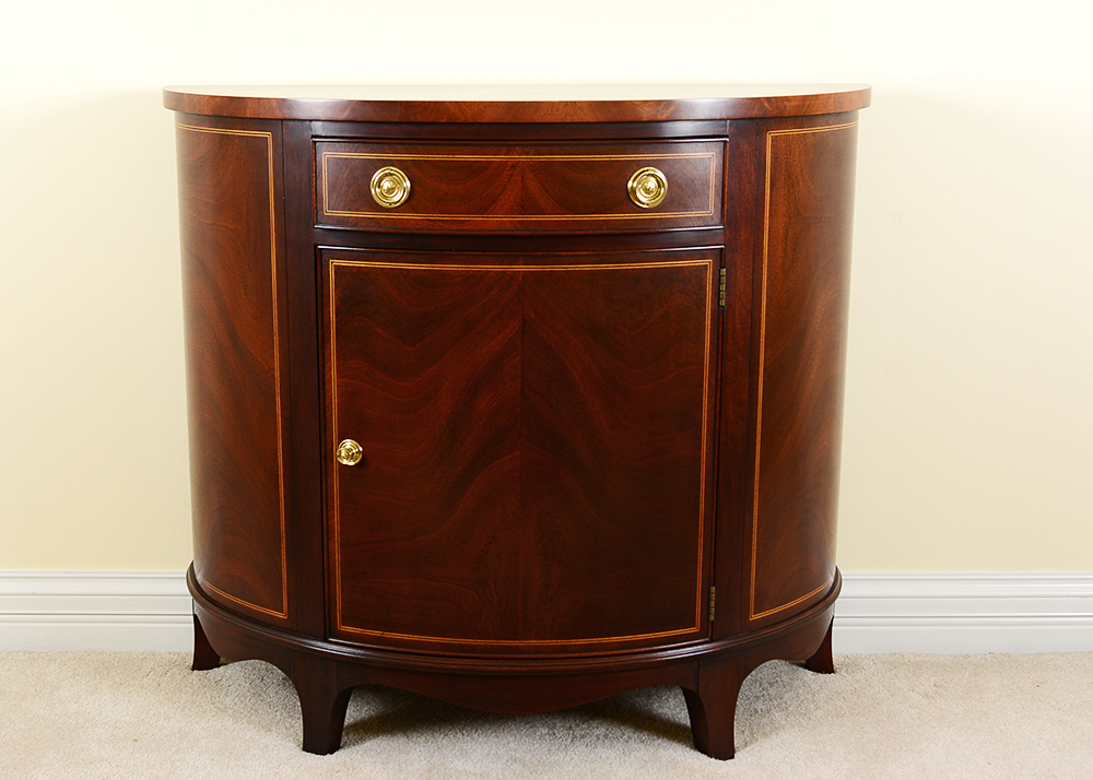 Henkel Harris Mahogany Demilune Commode Ebth