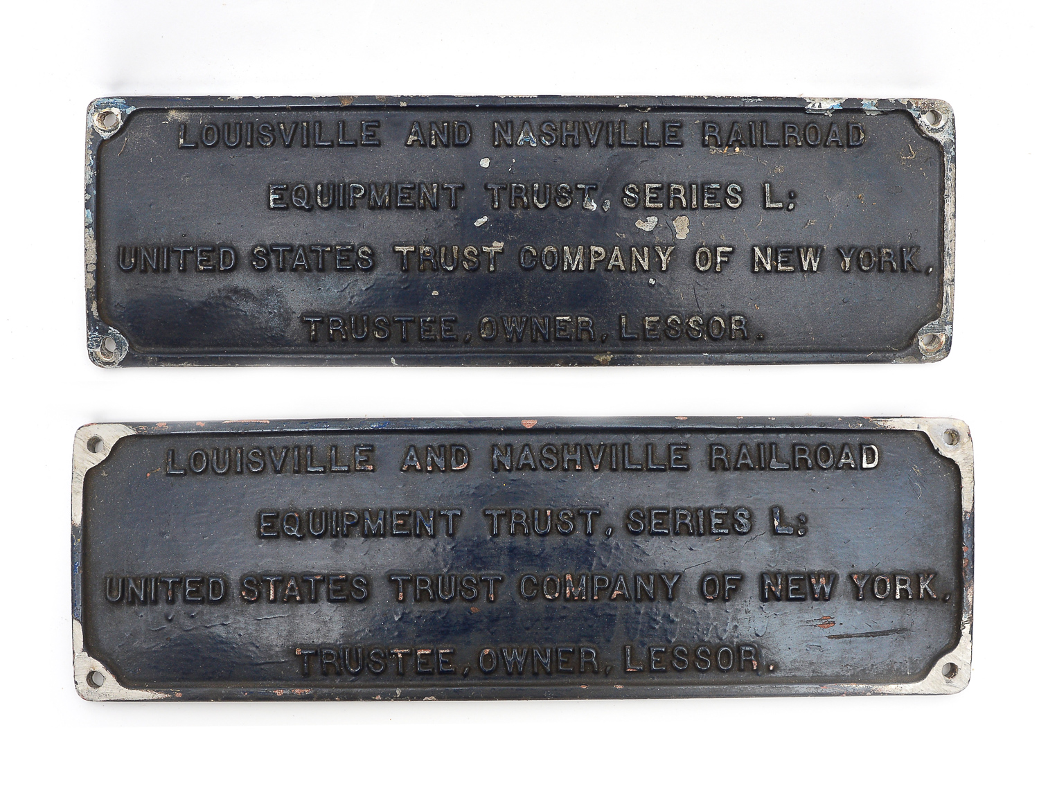 Pair of Louisville and Nashville Railroad Equipment Trust Plaques EBTH