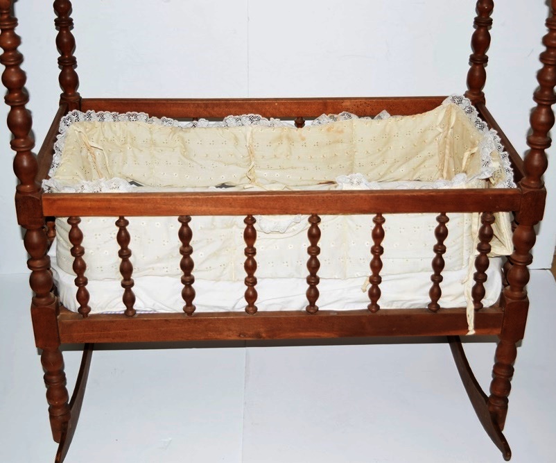 Antique Jenny Lind Four Poster Rocking Crib EBTH