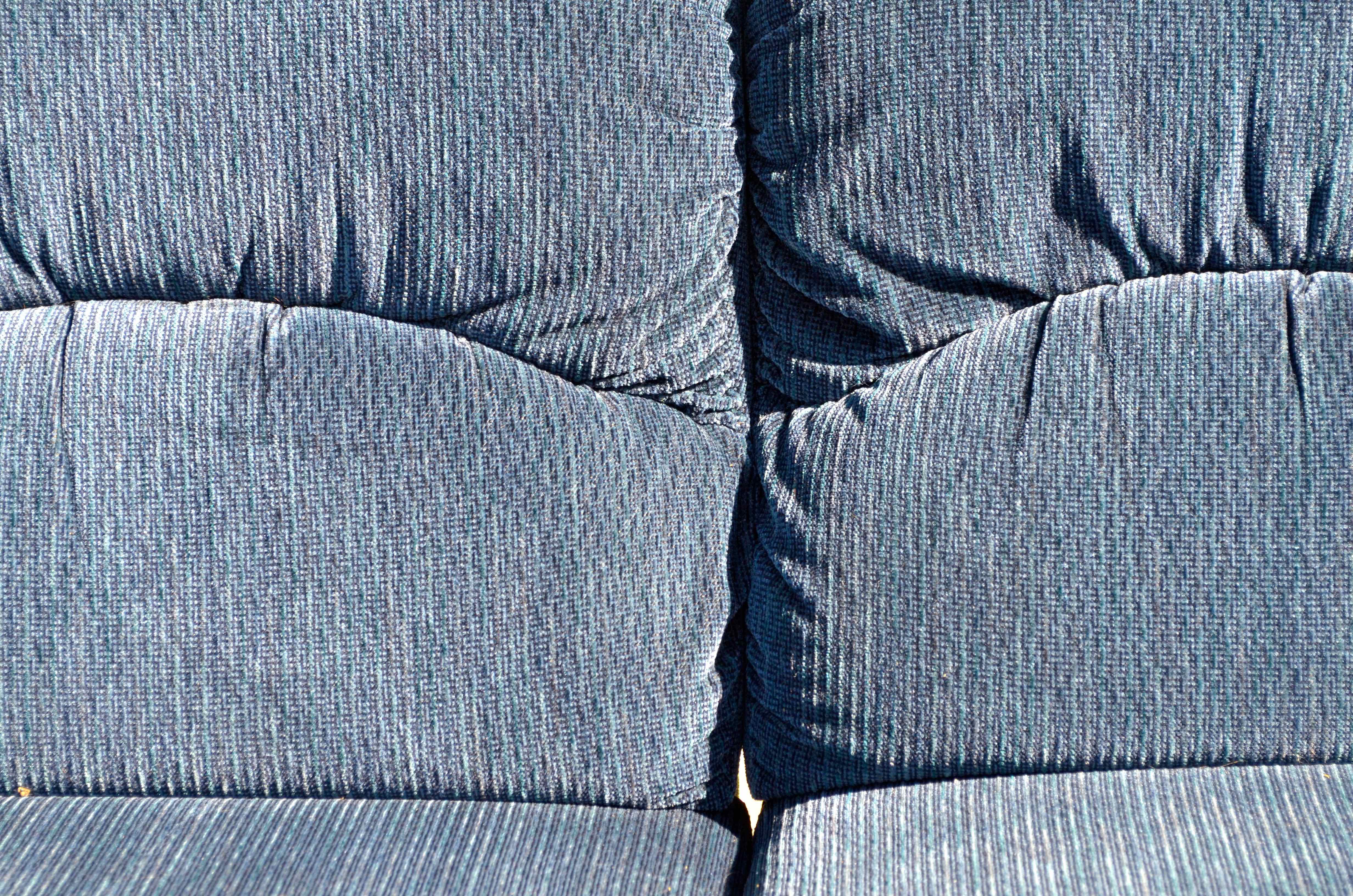 LaZBoy Loveseat Recliner in Blue Velour EBTH