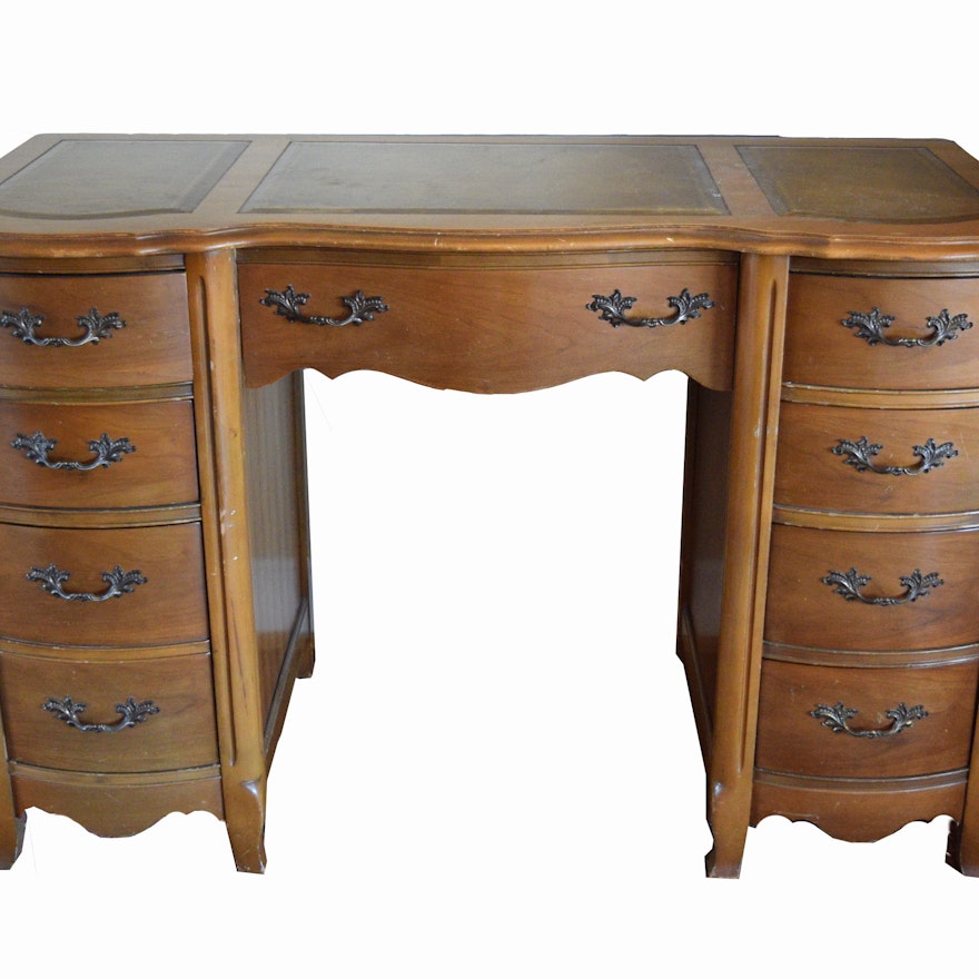 Bassett Furniture Leather Top Desk Ebth