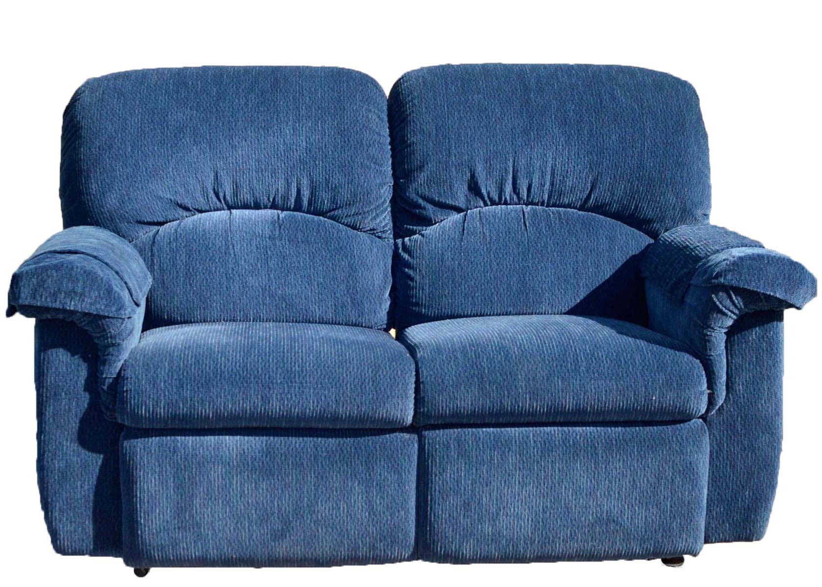 LaZBoy Loveseat Recliner in Blue Velour EBTH