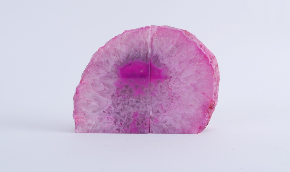 Pink Geode Bookends | EBTH