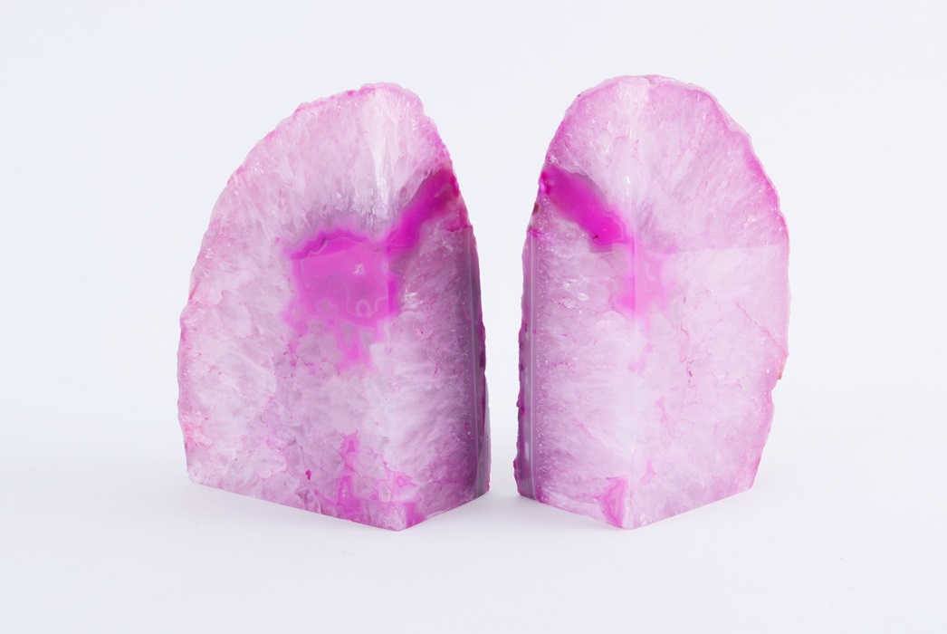 Pink Geode Bookends | EBTH