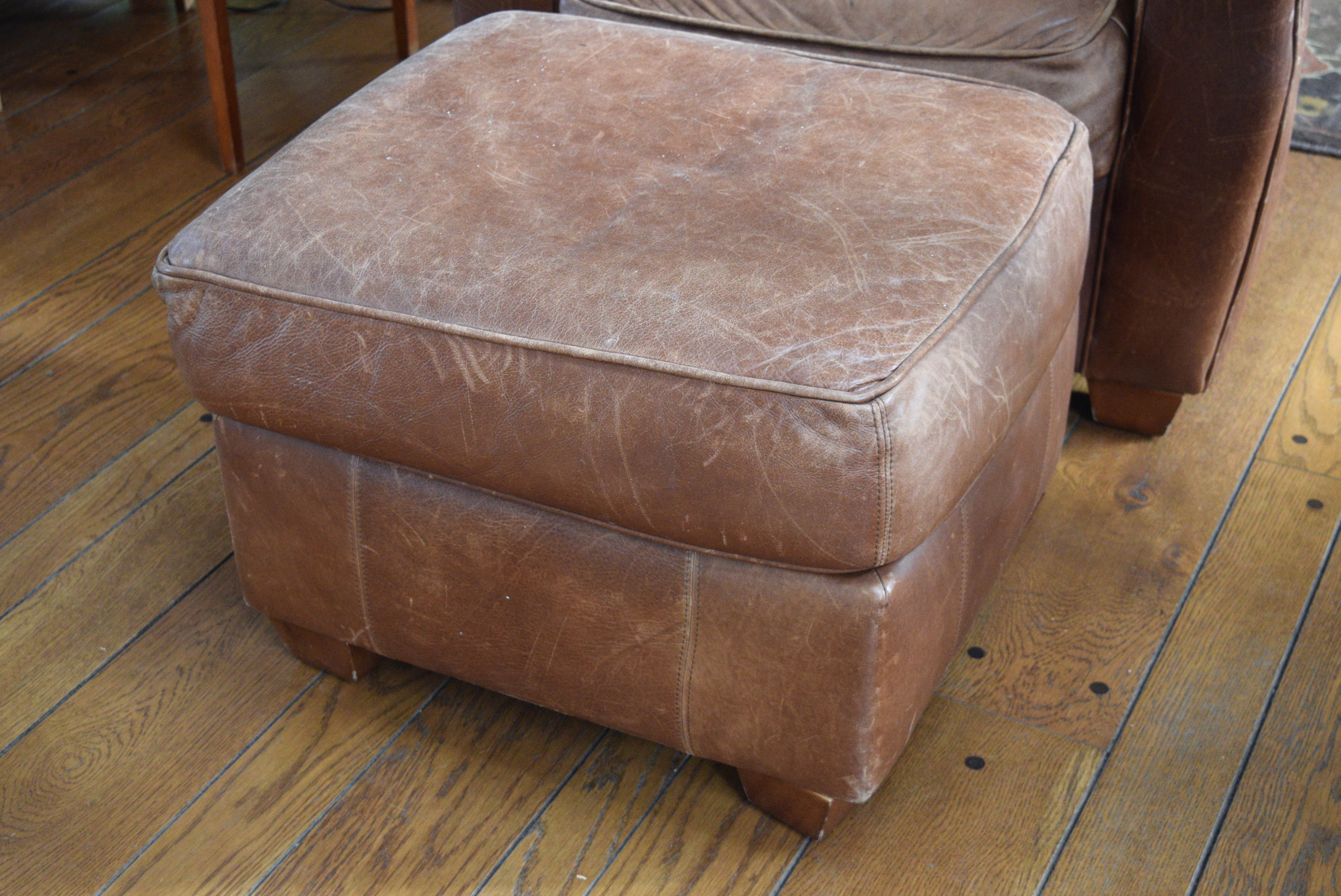 Bauhaus Leather Chair and Ottoman EBTH