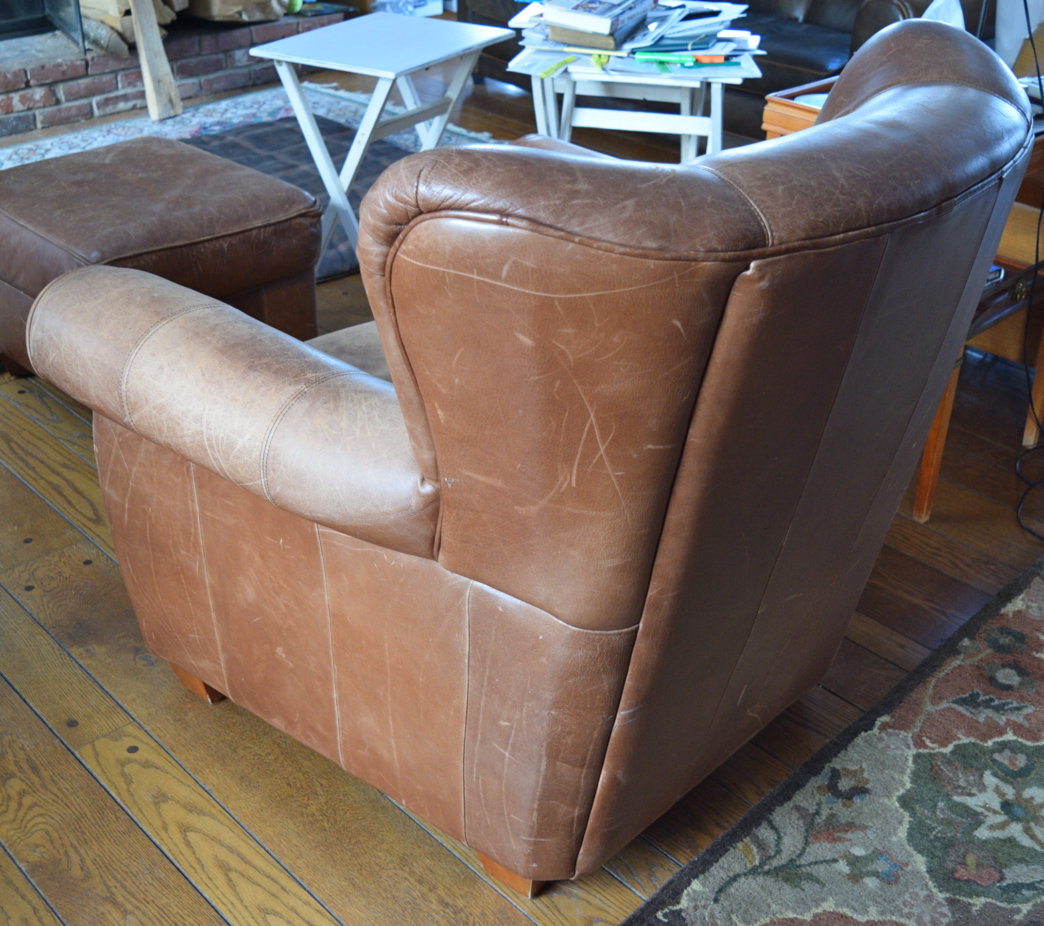 Bauhaus Leather Chair and Ottoman EBTH