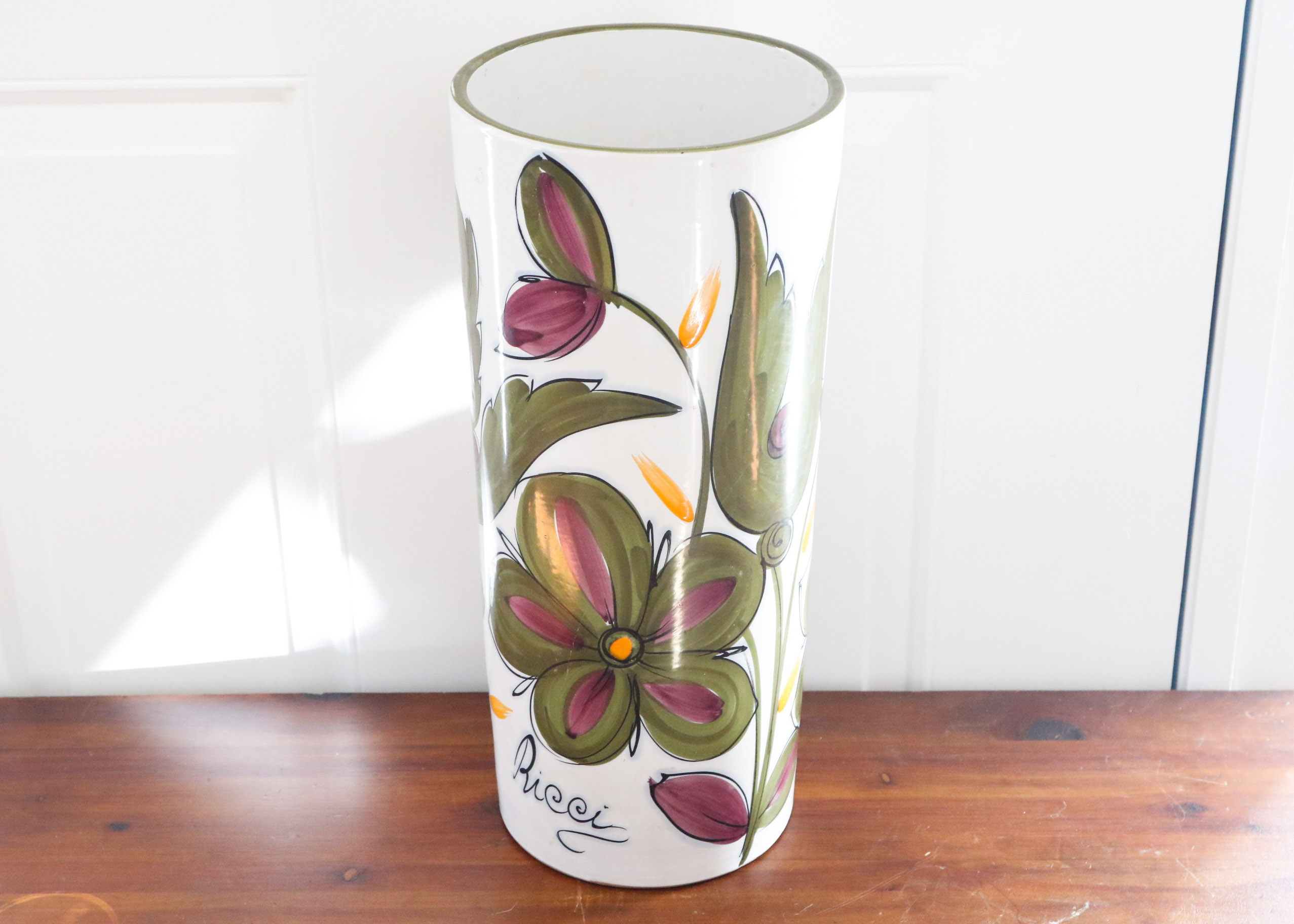 Signed Ricci Italian Ceramic Umbrella Stand EBTH