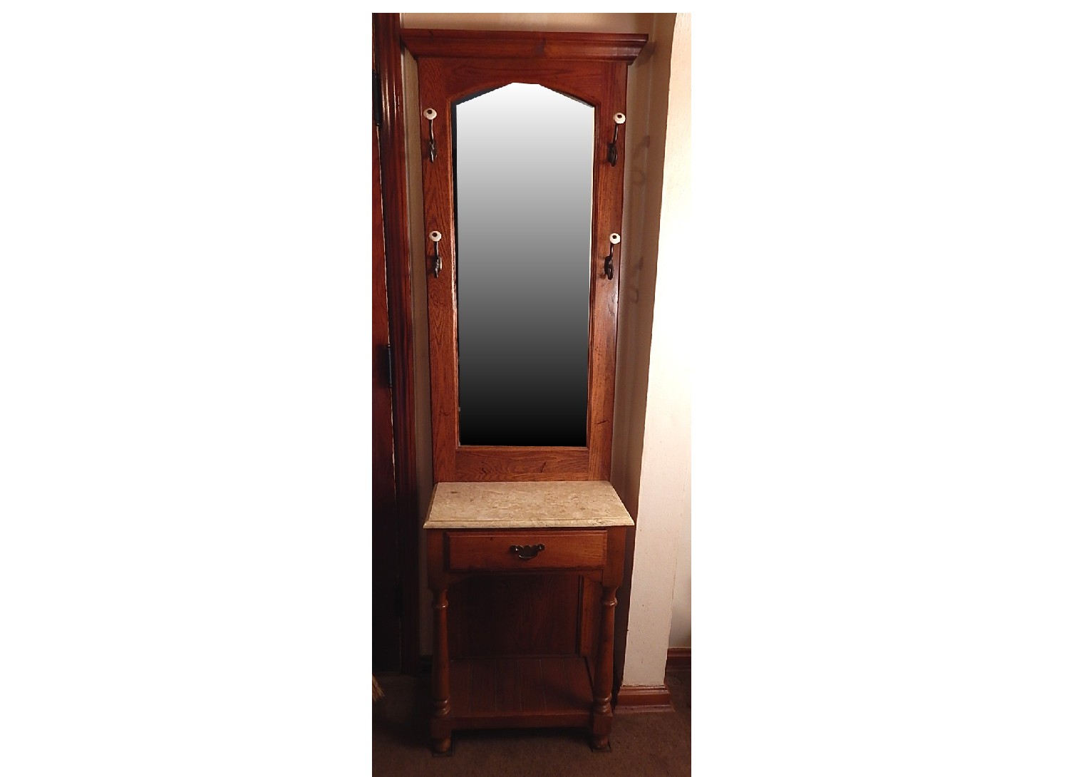 Marble Top Hall Tree EBTH