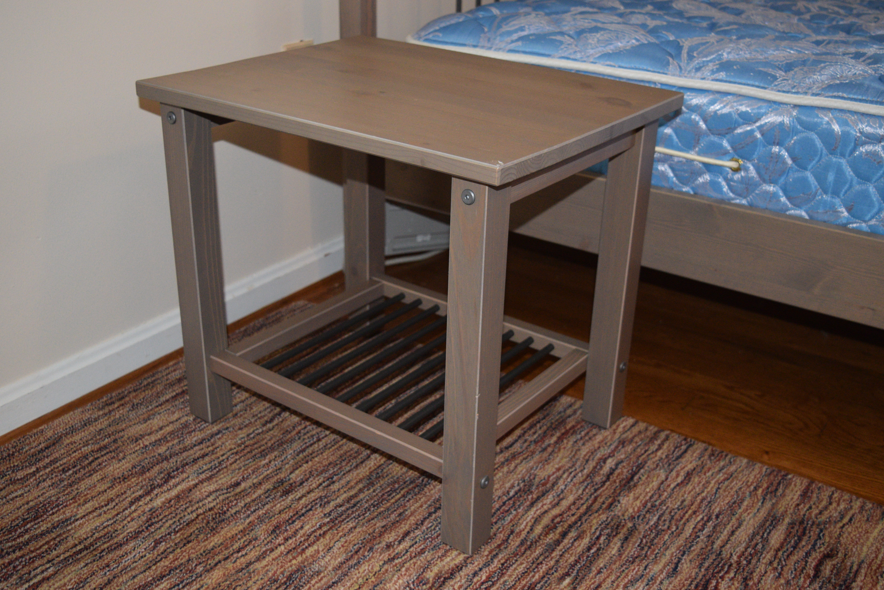 Ikea Rykene FullSize Bed Frame, Side Table, and Mattress EBTH