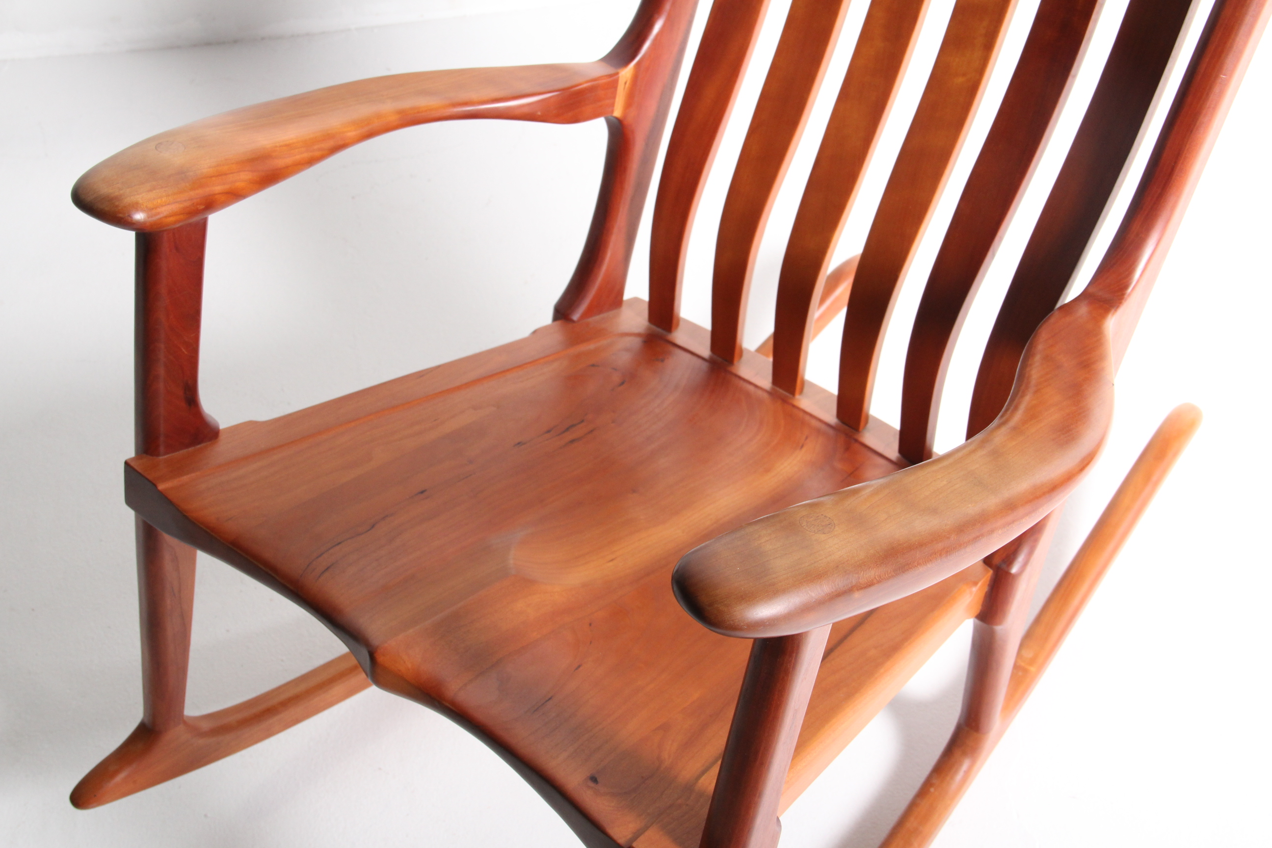 Ed Steckmest Carved Cherry Rocking Chair | EBTH
