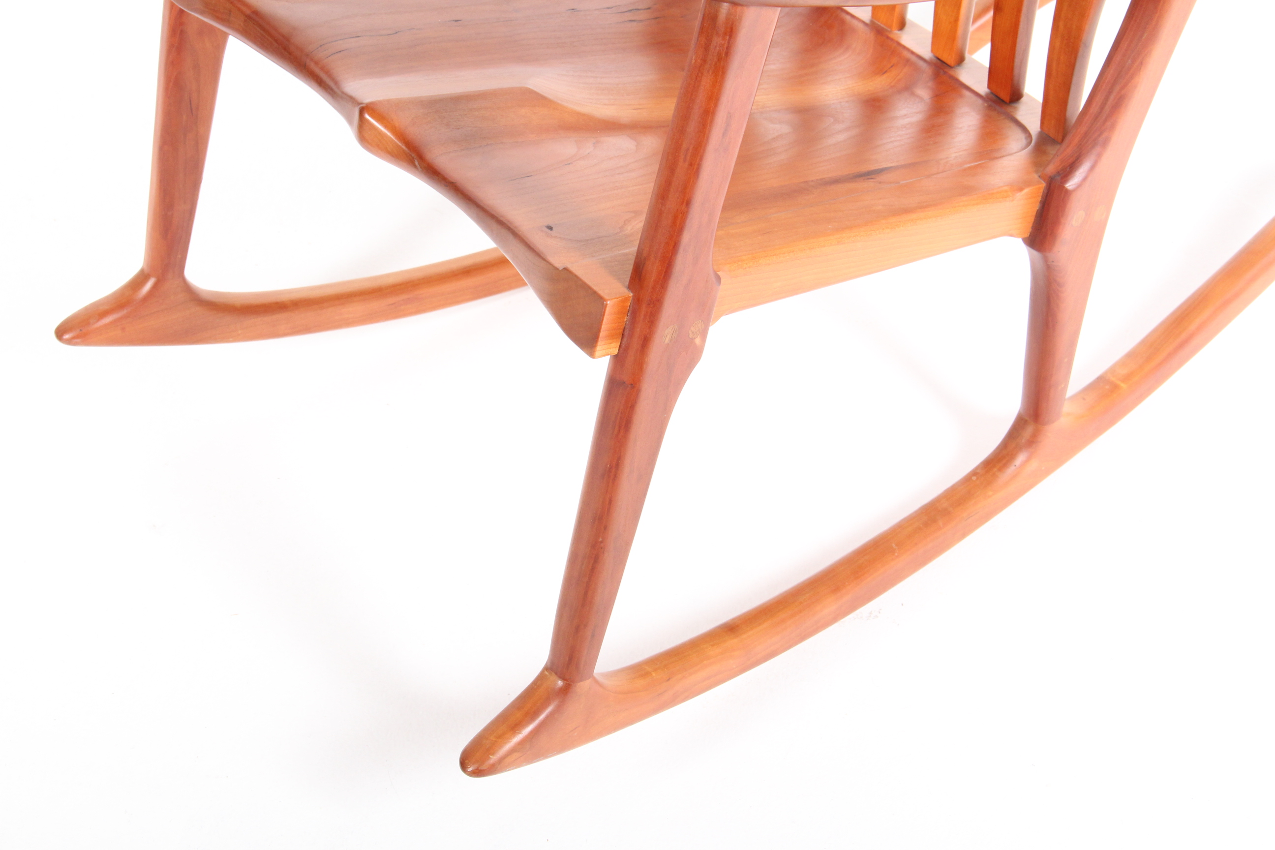 Ed Steckmest Carved Cherry Rocking Chair | EBTH