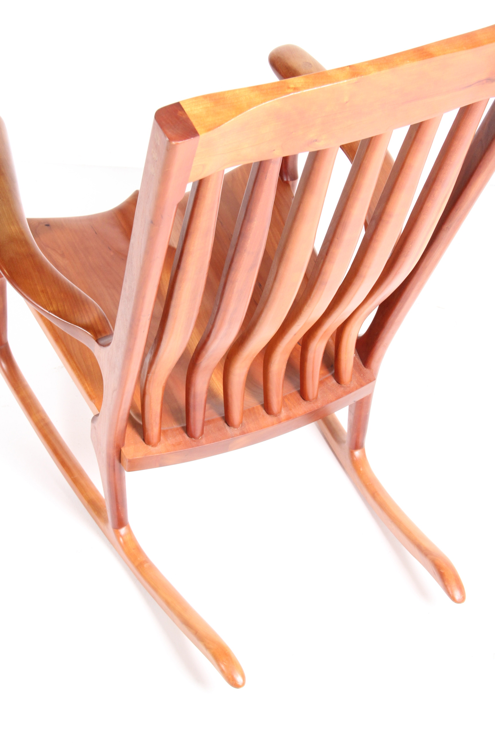 Ed Steckmest Carved Cherry Rocking Chair | EBTH