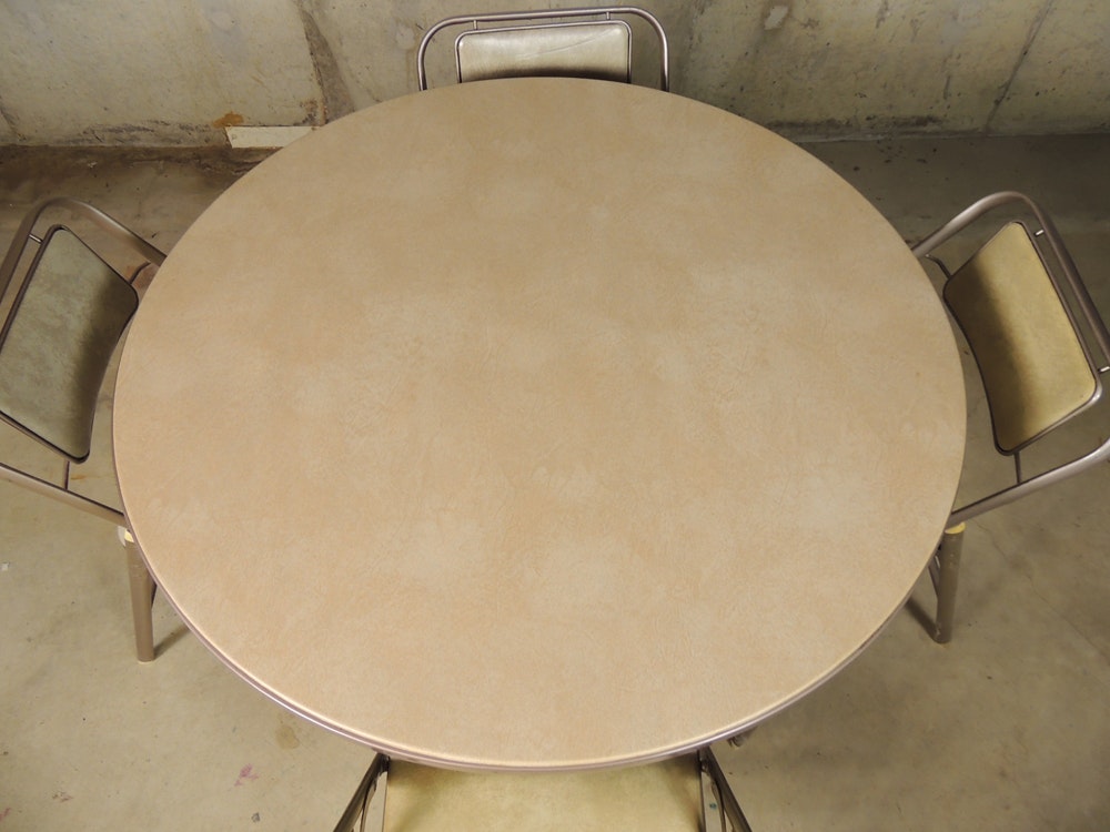 Samsonite Round Folding Card Table And Chairs EBTH Samsonite round folding card table and chairs ebth