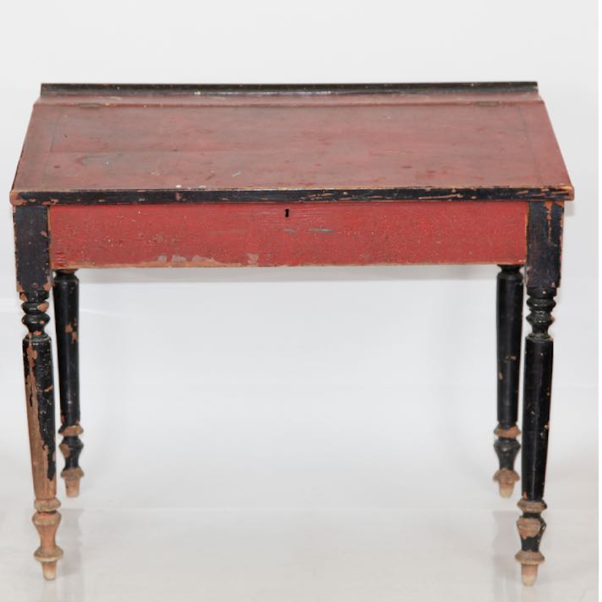 Antique Slant Top Painted Pine School Desk : EBTH Antique Slant Top Painted Pine School Desk ... - Antique Slant Top Painted Pine School Desk : EBTH