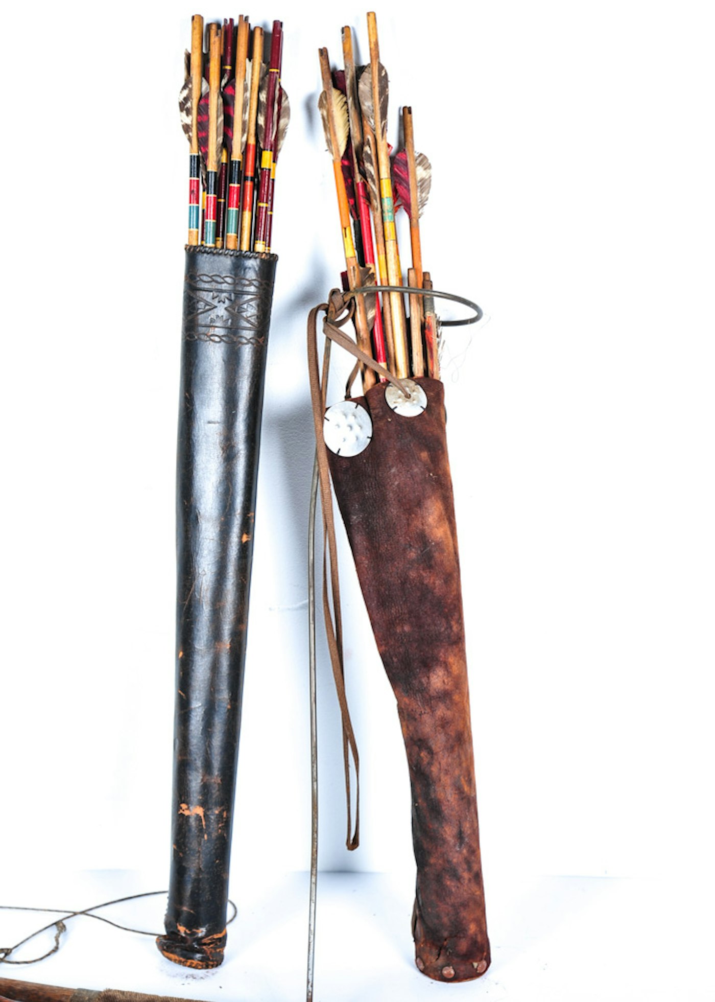 Vintage Pair of Bow and Arrows With Leather Archery Quiver EBTH