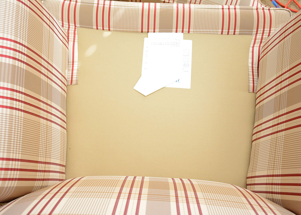 Plaid Upholstered Occasional Chair EBTH