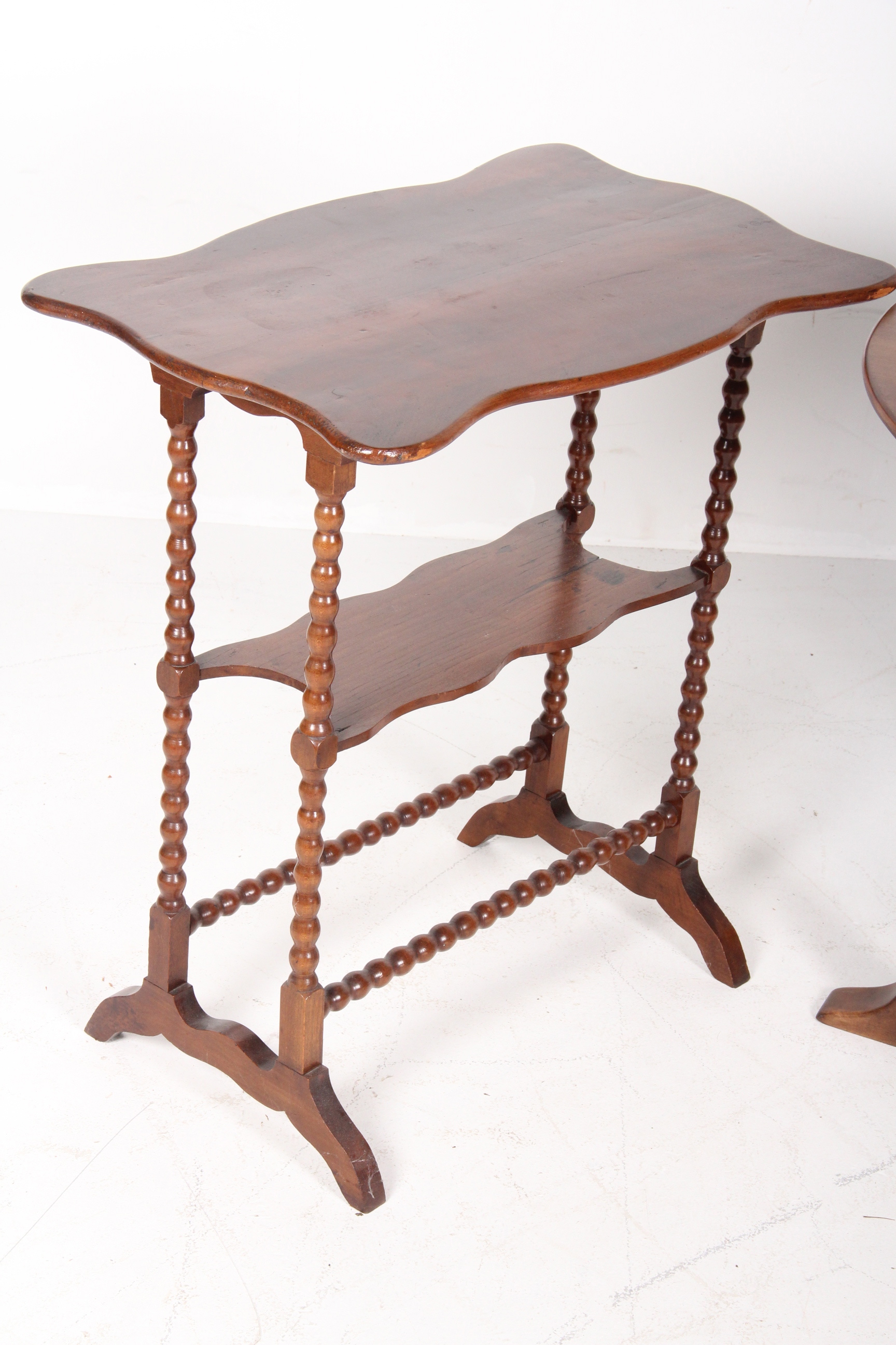 Duo of Vintage Maple Wood Side Tables EBTH