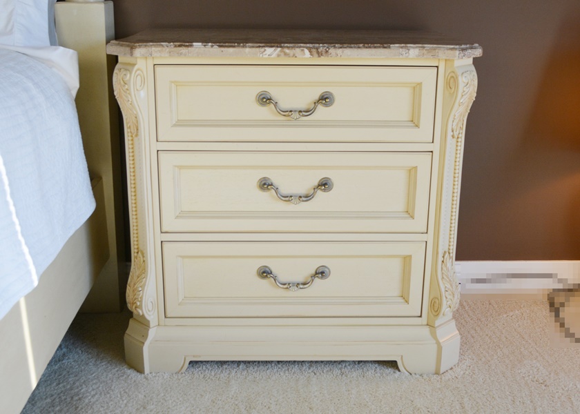 Thomasville Impressions Marble Top Truncated Corner Nightstand