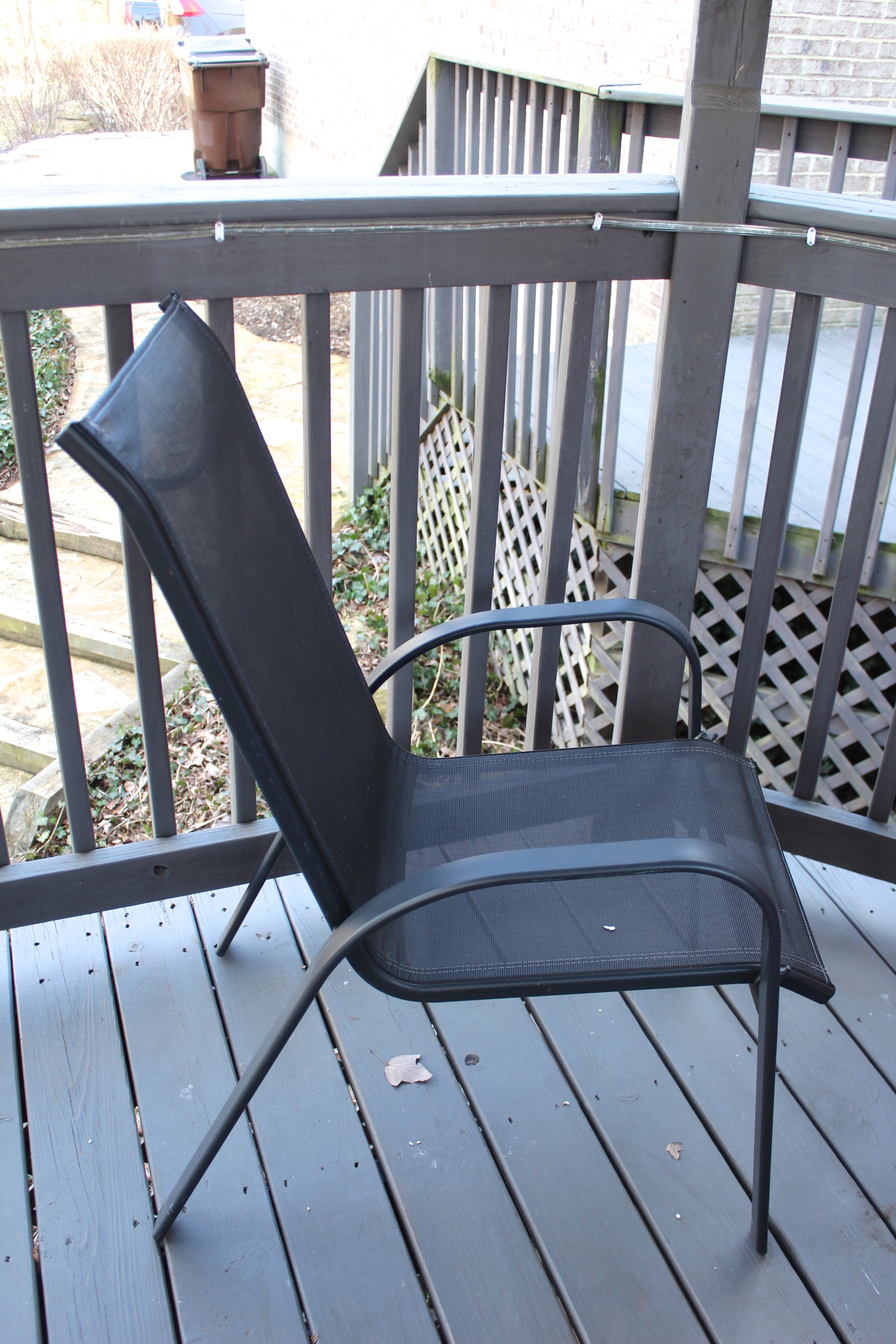 Pair of Black Mesh Patio Chairs EBTH