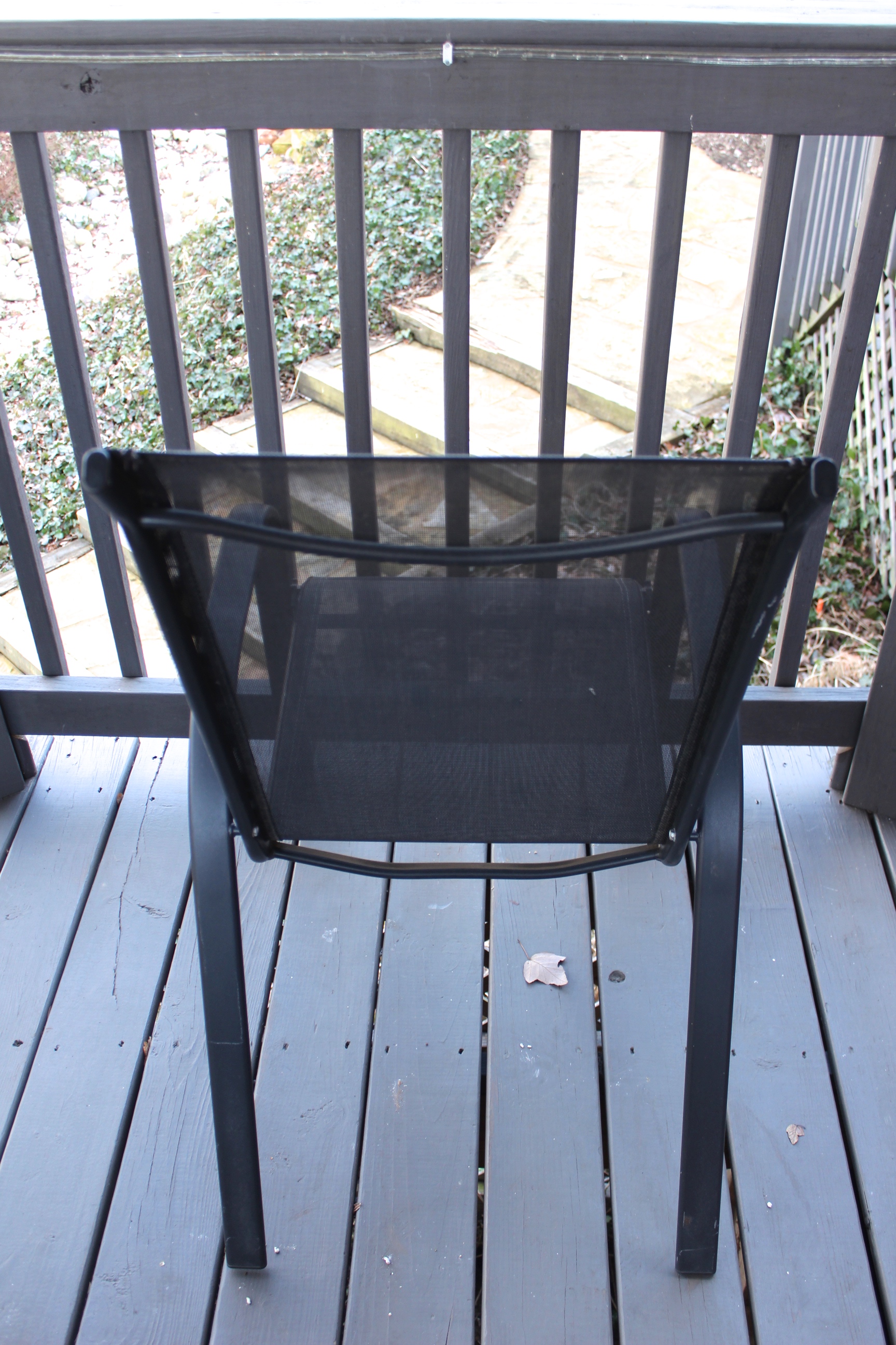 Pair of Black Mesh Patio Chairs EBTH