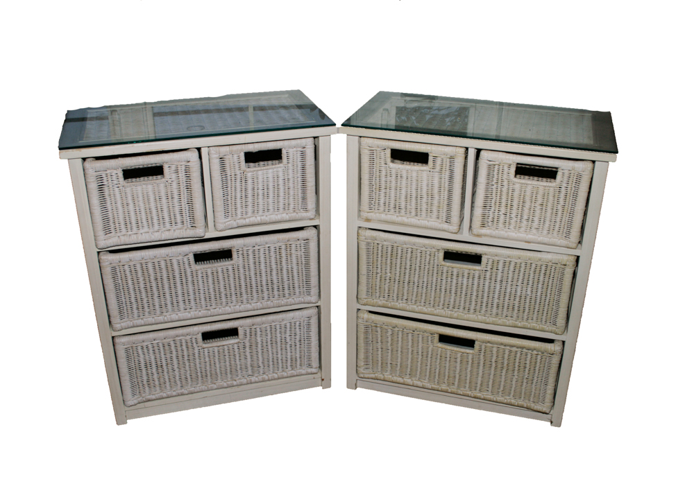 Two Wicker Dressers Ebth