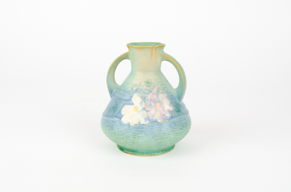 Roseville Pottery Cosmos Blue Bud Vase EBTH