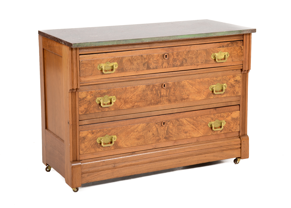 Eastlake Victorian Marble Top Chest Ebth