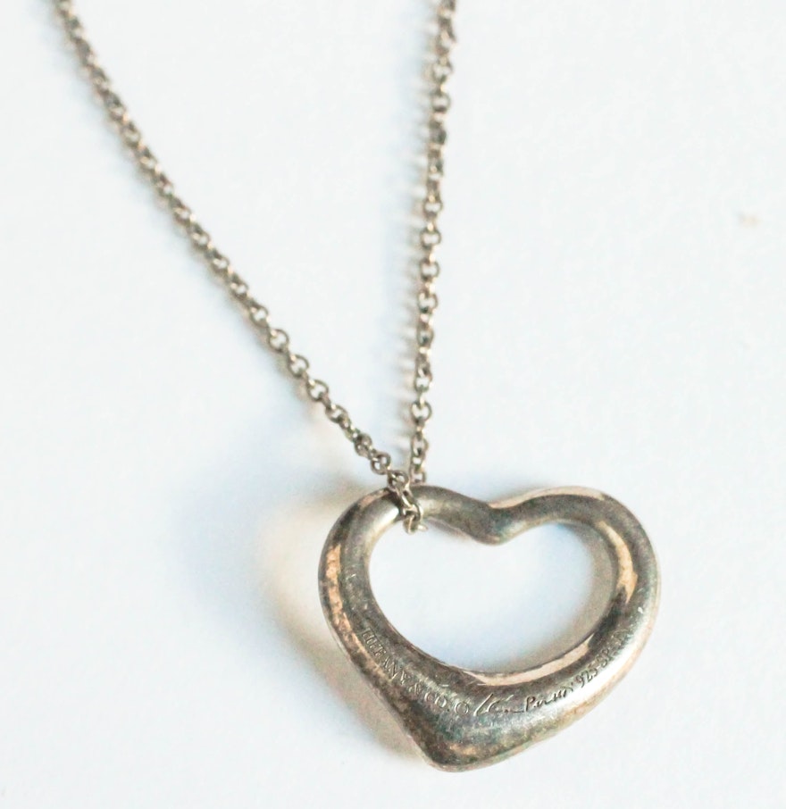 Tiffany & Co. Sterling Silver Heart Charm Necklace : EBTH