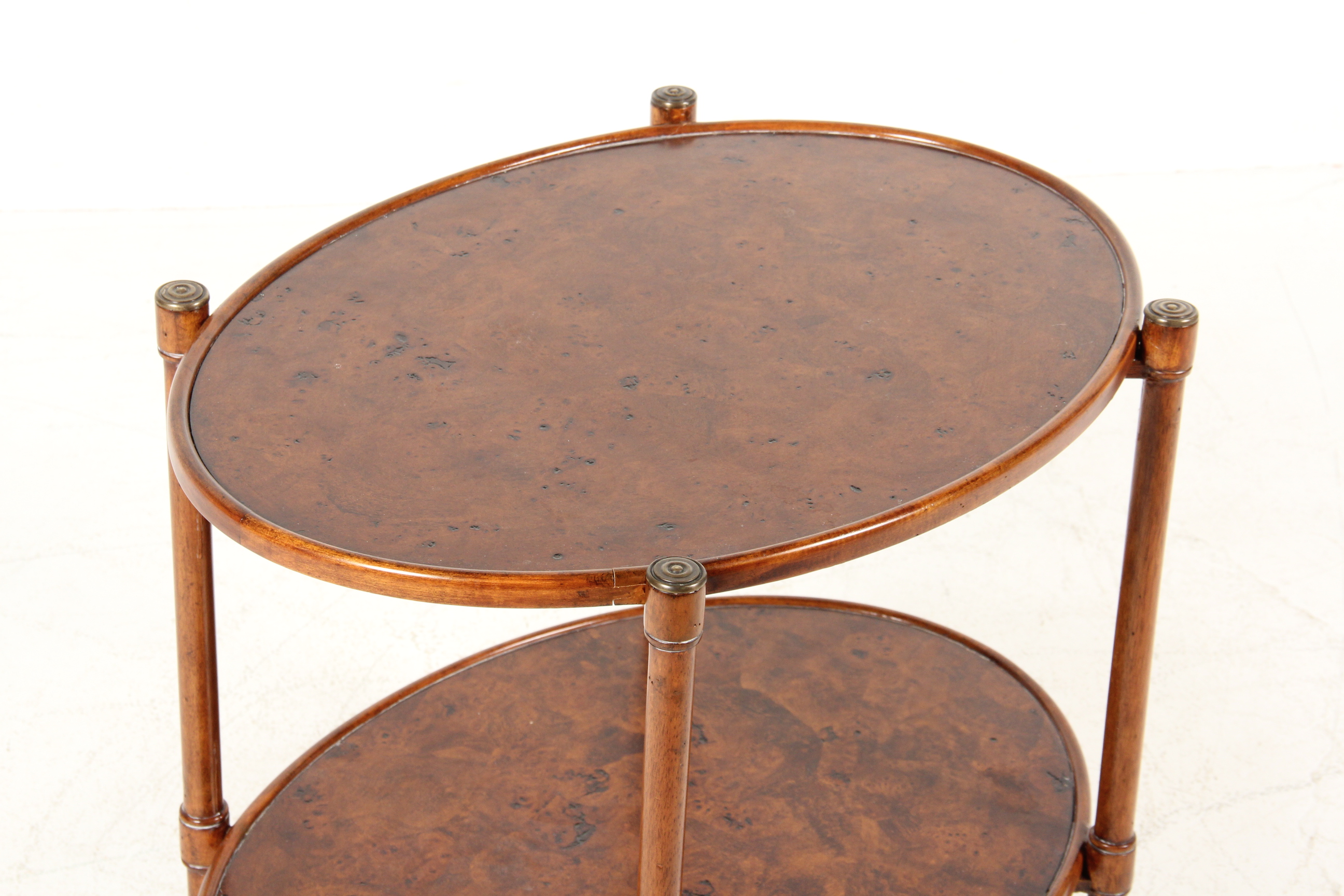 Oval Burl Wood Veneer Side Table EBTH