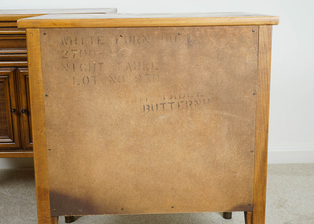 White Fine Furniture Butternut Wood Nightstand Pair EBTH