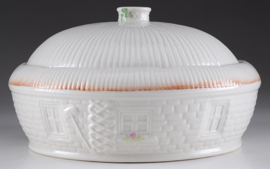 Download Belleek Pottery "Shamrock" Lidded Casserole Dish | EBTH