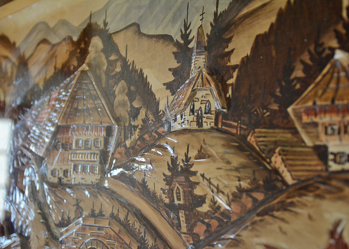 Vintage German Carved 3D Coffee Table EBTH