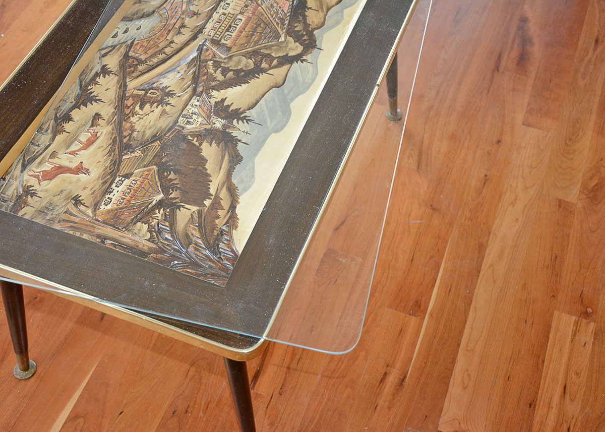 Vintage German Carved 3D Coffee Table EBTH