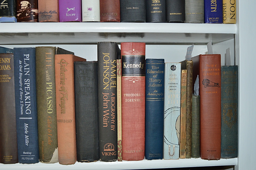 Three Shelves of Vintage Biographies EBTH